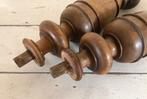 Set vintage Franse eikenhouten baluster knoppen 32,5 cm, Ophalen of Verzenden