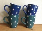 4 x mokken met stippen / beker polka dot., Ophalen of Verzenden, Zo goed als nieuw, Overige stijlen, Kop(pen) en/of Schotel(s)