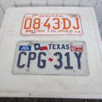 2 x oude nummerborden kentekenplaten uit buitenland, Verzamelen, Ophalen of Verzenden, Gebruikt, Auto's