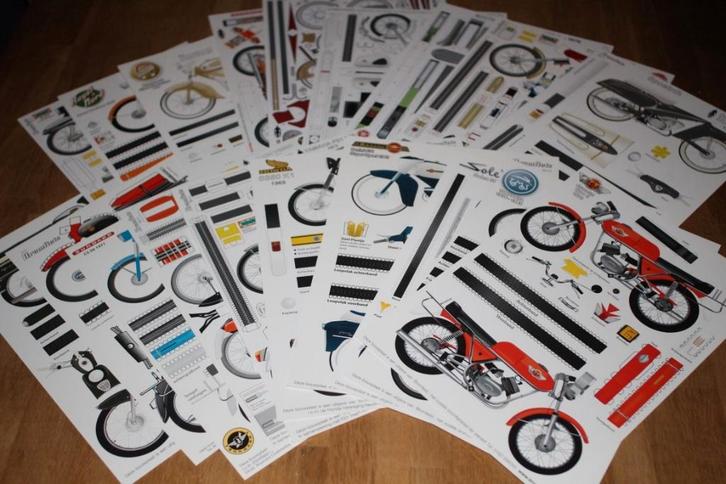 Bromfiets bouwplaten 19 stuks, Fietsen en Brommers, Handleidingen en Instructieboekjes, Nieuw, Ophalen