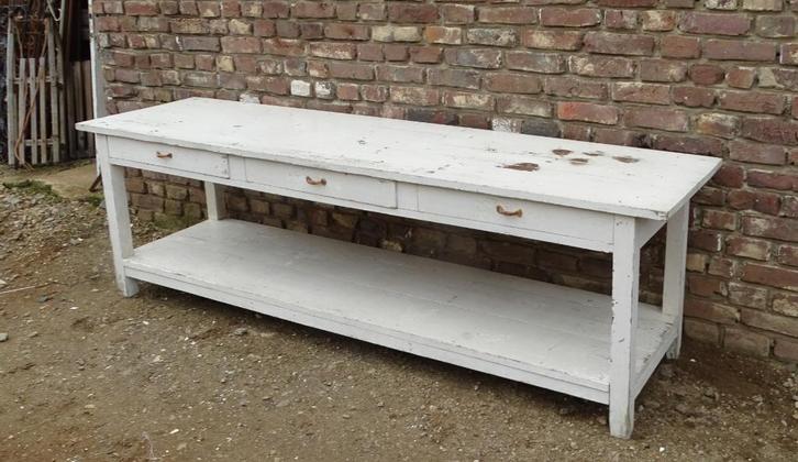 oude werktafel tafel sitetabel bloementafel, Antiek en Kunst, Curiosa en Brocante, Ophalen