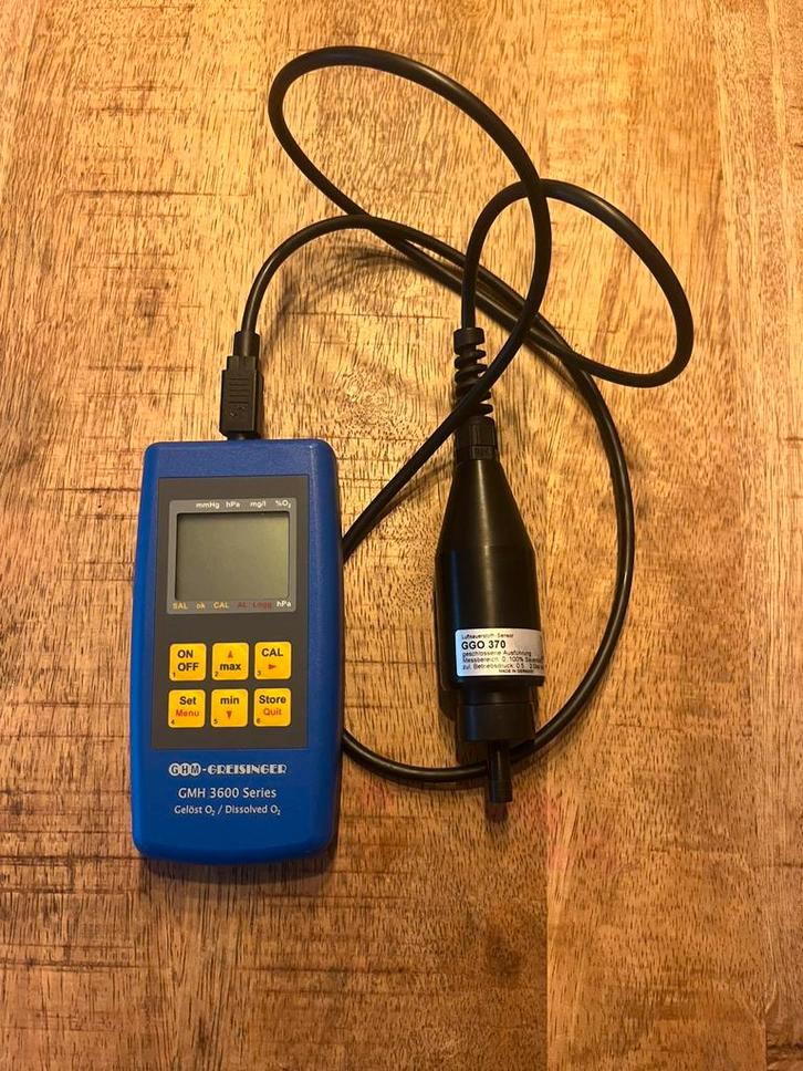 Greisinger GMH 3600 zuurstofmeter en GGO370 zuurstofsensor., Doe-het-zelf en Verbouw, Meetapparatuur, Zo goed als nieuw, Ophalen of Verzenden