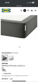 Espevar ikea boxspring hoes grijs 180 x 200, Gebruikt, Tweepersoons, Ophalen of Verzenden, 180 cm