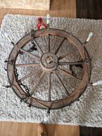 Decoratief houten wiel met verlichting 115cm in diameter, Ophalen, Gebruikt, Rustiek, Minder dan 100 cm