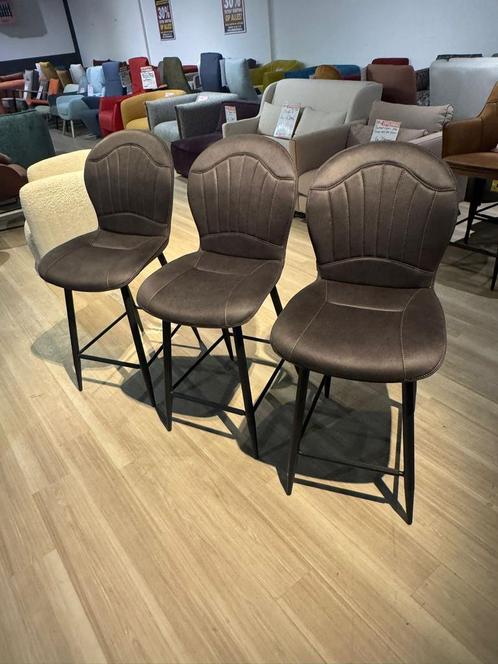 Set van 3 Barstoelen stof Antraciet barkrukken, Huis en Inrichting, Barkrukken, Nieuw, 60 tot 90 cm, 3 krukken, Ophalen