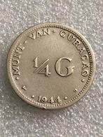 1/4 gulden 1944, Curaçao., Postzegels en Munten, Munten | Nederland, Verzenden, Zilver, 25 cent, Koningin Wilhelmina