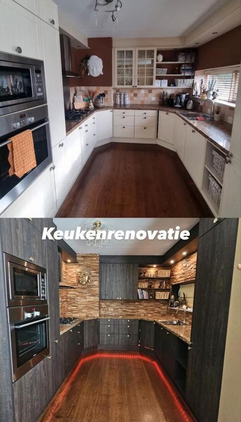 Keuken renovatie, Huis en Inrichting, Keuken | Complete keukens, Nieuw, Overige typen, Overige kleuren, Hout, Greeploos, Met kookeiland