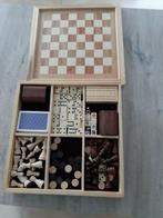 Compleet Houten Spelletjes Set - Schaken, Dammen, Domino, Ophalen, Onbekend, Zo goed als nieuw, Vijf spelers of meer