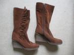 Bruine  leren Suede  dames laarsen Opruiming, Hoge laarzen, Bruin, Verzenden, Zo goed als nieuw