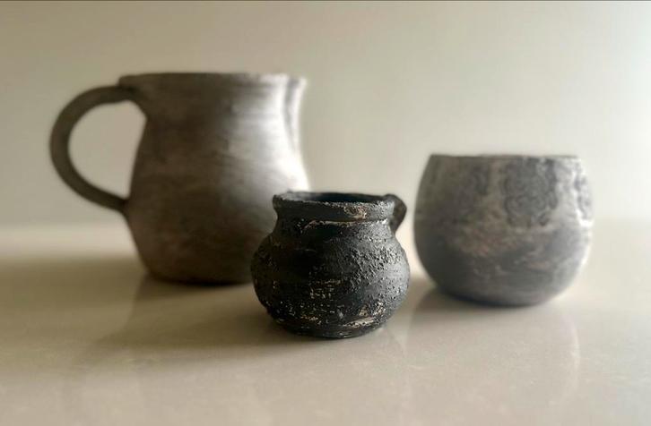 2 Kruikjes & Theelichthouder - Decoratief Setje, Antiek en Kunst, Antiek | Keramiek en Aardewerk, Ophalen of Verzenden