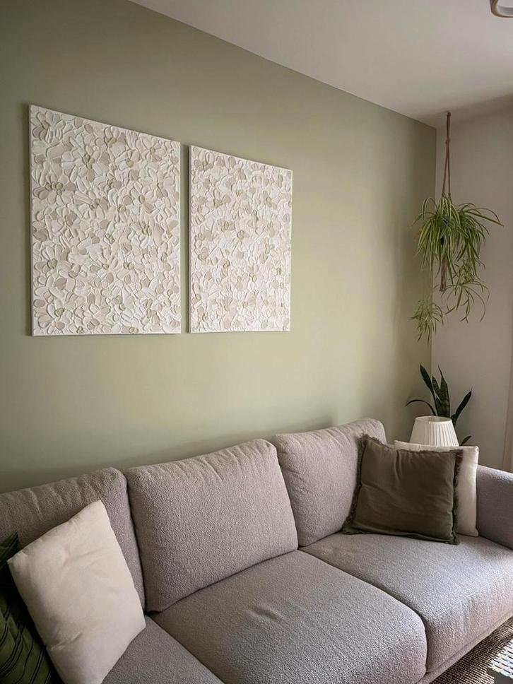 Structuur schilderijen in Japandi stijl, Antiek en Kunst, Kunst | Schilderijen | Modern, Ophalen of Verzenden