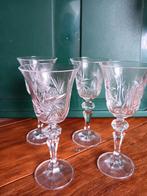 4 Kristallen Glazen met Sterpatroon, Ophalen of Verzenden