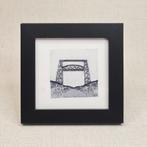 Ets De Hef Rotterdam 10x10 cm inclusief lijst, Antiek en Kunst, Kunst | Etsen en Gravures, Ophalen of Verzenden