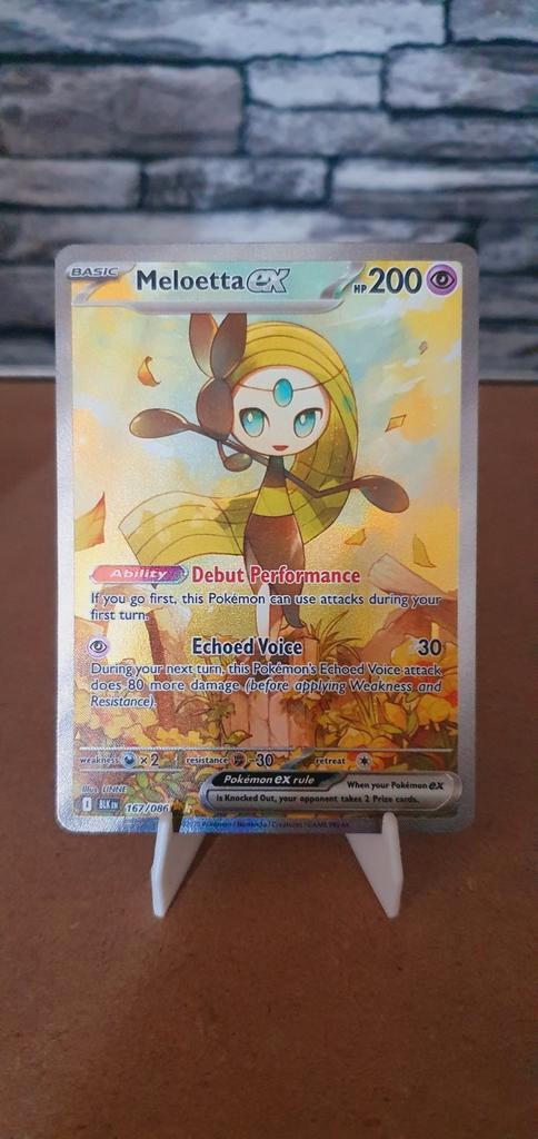 Pokémon Black Bolt Meloatta EX #167/#086 Engels (2), Hobby en Vrije tijd, Verzamelkaartspellen | Pokémon, Zo goed als nieuw, Ophalen of Verzenden