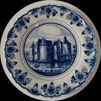 Delfts Blauw wandbord met kasteel Ammerzoden, Antiek en Kunst, Antiek | Wandborden en Tegels, Ophalen of Verzenden
