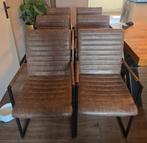 6 industriële eetkamerstoelen bruin, Huis en Inrichting, Stoelen, Ophalen of Verzenden, Zo goed als nieuw, Bruin
