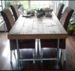 Prachtige steigerhouten steigerbuis steigerbuizen eettafel, Ophalen, 200 cm of meer, 50 tot 100 cm, Zo goed als nieuw