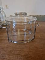 Glazen pan met rekje, Huis en Inrichting, Ophalen of Verzenden, Gebruikt