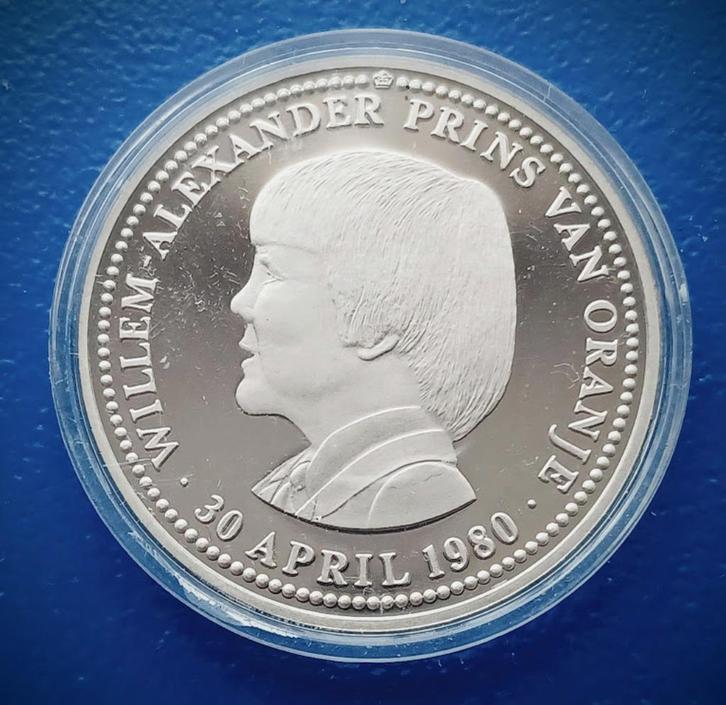 Penning Willem-Alexander Prins van Oranje - 1980 Proof, Postzegels en Munten, Penningen en Medailles, Overige materialen, Nederland