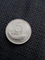 Italië: twee zeer mooie aluminium 5 Lire munten uit 1954,55., Setje, Italië, Ophalen of Verzenden
