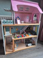 Groot poppenhuis met toebehoren, Kinderen en Baby's, Speelgoed | Poppenhuizen, Ophalen, Zo goed als nieuw, Poppenhuis