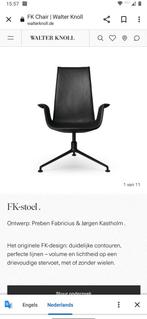 FK STOEL Fabricius&Kastholm MET wielen zwart leer., Ophalen of Verzenden, Zo goed als nieuw, Zwart