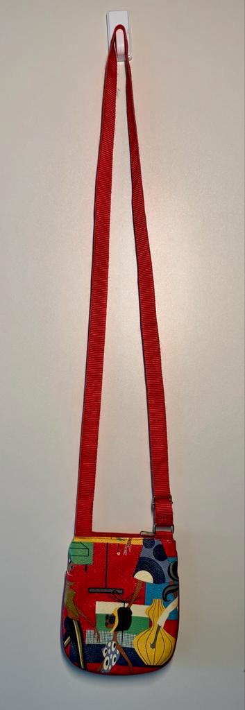 Retro Schoudertasje, Sieraden, Tassen en Uiterlijk, Tassen | Schoudertassen, Zo goed als nieuw, Overige merken, Rood, Ophalen of Verzenden