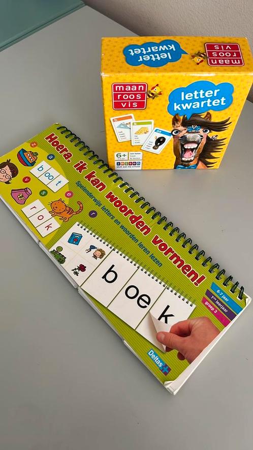Letterkwartet en woorden vormen, Kinderen en Baby's, Speelgoed | Educatief en Creatief, Gebruikt, Taal en Lezen, Ophalen of Verzenden