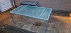 Tuintafel met glazen blad, Tuin en Terras, Tuintafels, Ophalen, Gebruikt, Rechthoekig, Metaal