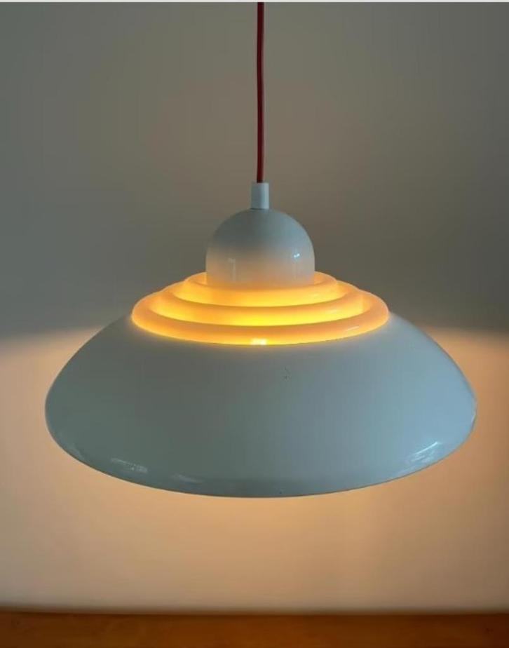 UFO lamp van Knud Christensen - Deense design - jaren 70, Huis en Inrichting, Lampen | Hanglampen, Gebruikt, 75 cm of meer, Metaal