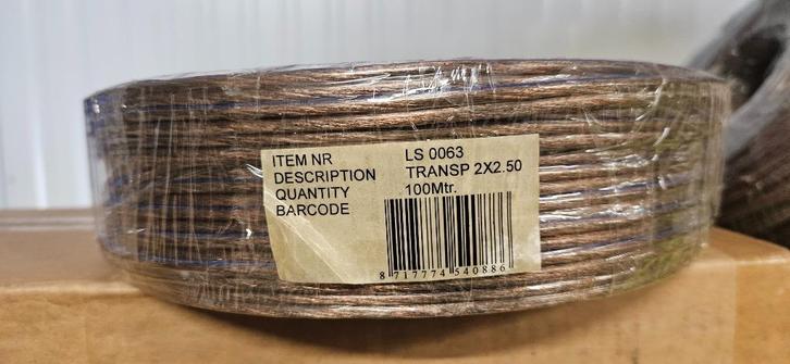 LUIDSPREKERKABEL ,50 ROLLEN VAN 100 METER ,VERSCHILLENDE, Audio, Tv en Foto, Audiokabels en Televisiekabels, Nieuw, Luidsprekerkabel