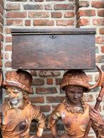 Antieke blikken theekist grote droogtrommel🤎, Antiek en Kunst, Ophalen of Verzenden