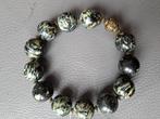 600 Imposante edelsteen armband Flower Jaspis (blackstone), Overige kleuren, Nieuw, Ophalen of Verzenden, Elastiek