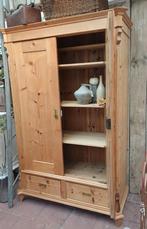 Houten legkast met deuren en lades, kast, oud grenen kast,, Huis en Inrichting, Kasten | Kledingkasten, Ophalen, Gebruikt, 100 tot 150 cm