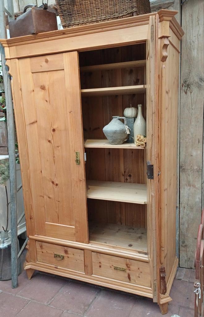 Houten legkast met deuren en lades, kast, oud grenen kast,, Huis en Inrichting, Kasten | Kledingkasten, Gebruikt, 150 tot 200 cm