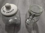 2 grote glazen potten snoep weck pot, Huis en Inrichting, Ophalen, Gebruikt, Glas, Pot, Bus of Blik