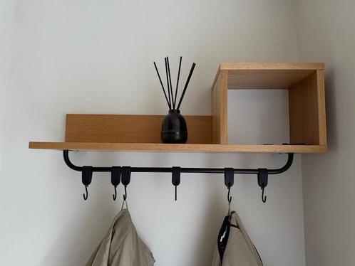 Kapstok met lederen hangers, Huis en Inrichting, Woonaccessoires | Kapstokken, Zo goed als nieuw, Wandkapstok, Minder dan 100 cm