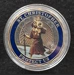 Christoffel penning devotie amulet voor bescherming, Ophalen of Verzenden, Overige materialen