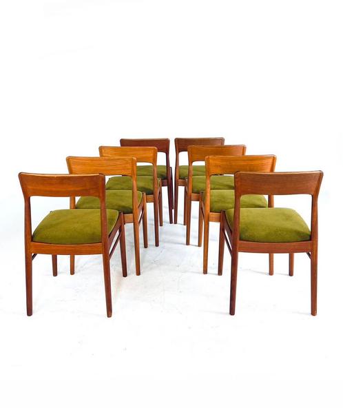 8x gerestaureerde Henning Kjærnulf, Korup Stolefabrik ‘60, Huis en Inrichting, Stoelen, Zo goed als nieuw, Vijf, Zes of meer stoelen