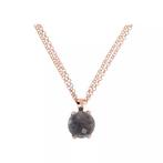 Bronzallure ketting rosé verguld met grijze steen, Verzenden, Zo goed als nieuw, Grijs, Met edelsteen