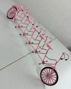 Zeldzaam Antiek 1960 Tandem roze 6-persoons Miniatuur fiets, Antiek en Kunst, Curiosa en Brocante, Ophalen of Verzenden