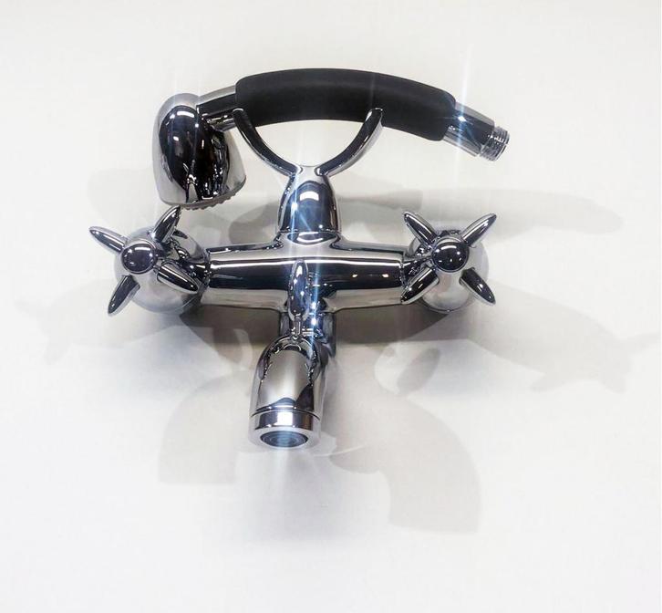 CRISTINA RUBINETTERIE COMPASS BADMENGKRAAN MET HANDDOUCHE, Doe-het-zelf en Verbouw, Sanitair, Nieuw, Kraan, Chroom, Ophalen of Verzenden