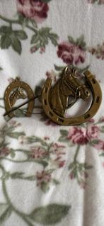 Messing deurklopper paard en hoefijzer met zweep paard, Antiek en Kunst, Ophalen, Koper