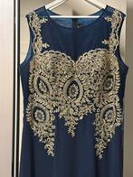 Donkerblauwe galajurk met gouden details - Maat 46, Galajurk, Blauw, Maat 46/48 (XL) of groter, Ophalen of Verzenden