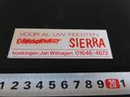 sticker dansorkest SIERRA - jan withagen hoogerheide, Verzamelen, Ophalen, Zo goed als nieuw, Bedrijf of Vereniging