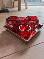 Plateau met waxinelichtjes, Huis en Inrichting, Woonaccessoires | Dienbladen, Ophalen of Verzenden, Zo goed als nieuw, Rond