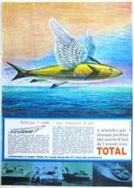 4 vintage advertenties reclames Total 1968, Verzamelen, Overige typen, Gebruikt, Ophalen