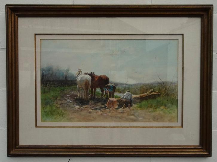HERMAN JOHANNES VAN DER WEELE (1852-1930) AQUAREL HAAGSE, Antiek en Kunst, Kunst | Schilderijen | Klassiek, Ophalen of Verzenden