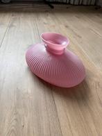 Vintage glazen lampenkap – jaren 70 stijl – roze ribbelglas, Ophalen, Zo goed als nieuw, Glas, Minder dan 50 cm