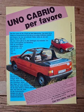 Fiat Uno Cabrio sheet beschikbaar voor biedingen